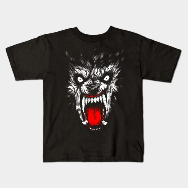 Werewolf Tourist Kids T-Shirt by JonathanGrimmArt